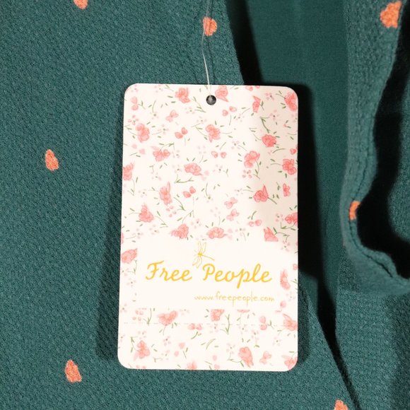 NWT Free People Abbie Print Dress Green Combo - Picture 7 of 15